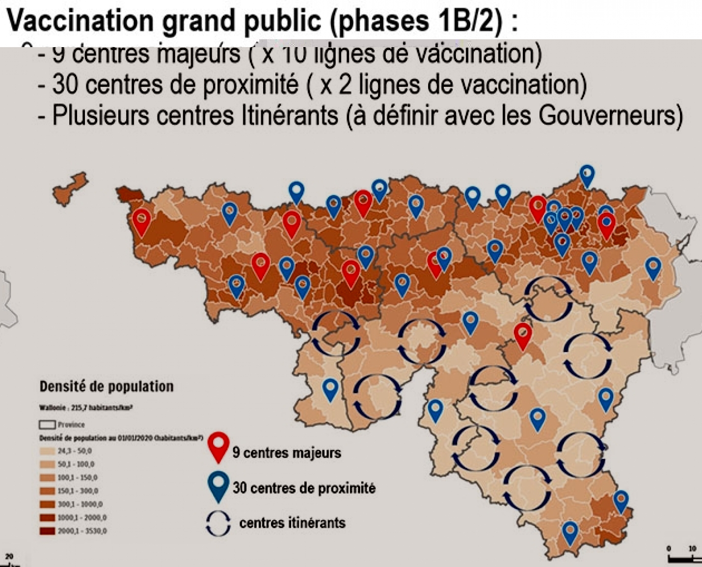 Coronavirus : La r&eacute;gion wallonne a d&eacute;voil&eacute; la liste des centres de vaccination