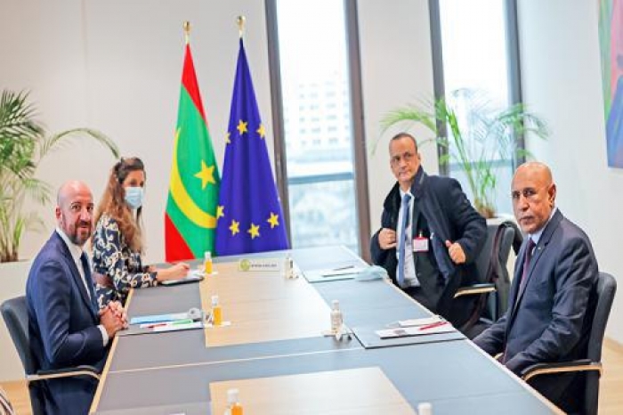 Ghazouani &agrave; Paris et Bruxelles : environnement et s&eacute;curit&eacute; au menu des discussions avec Macron et Charles Michel